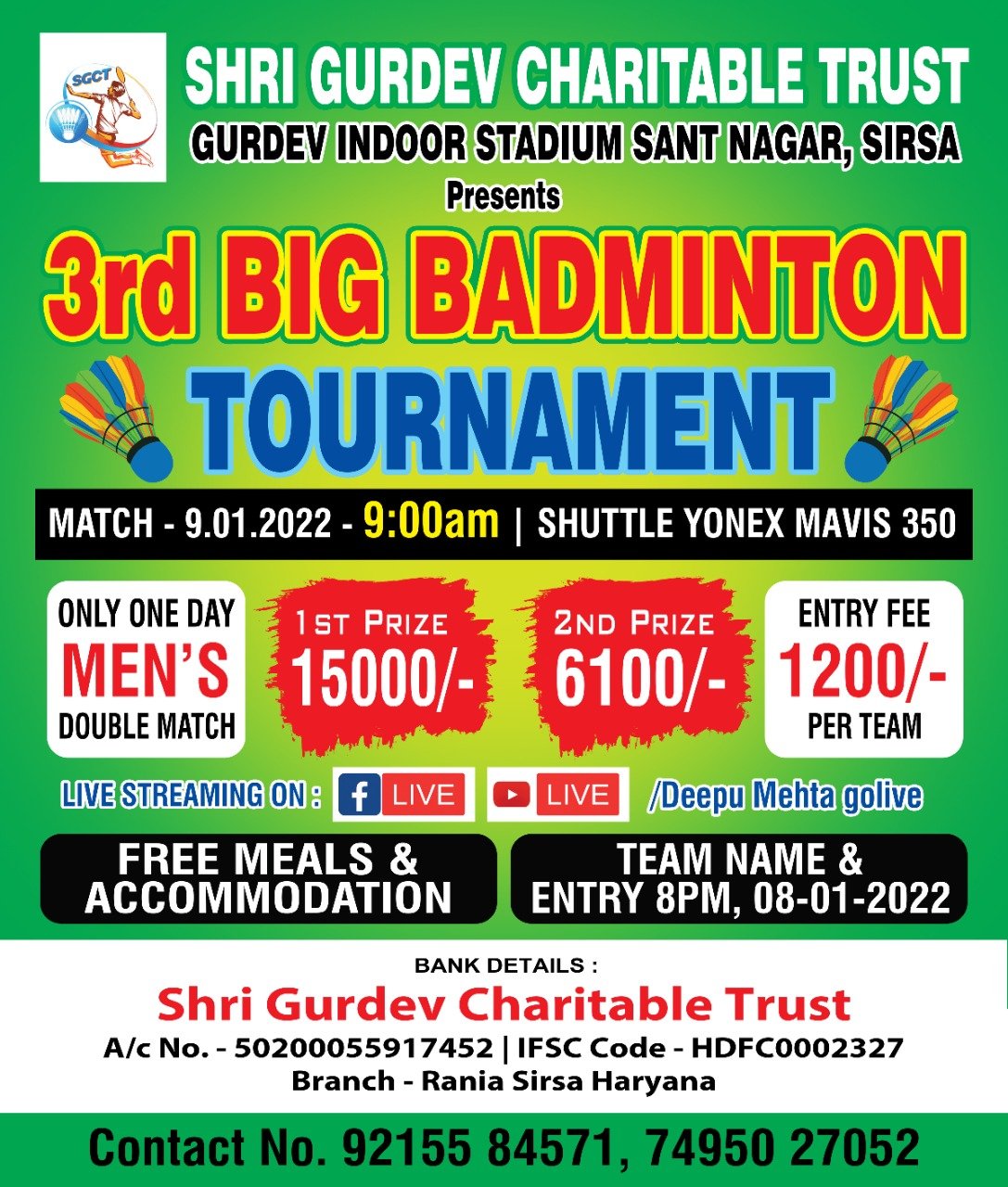 3rd Big Badminton Tournament