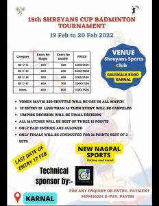 Badminton Tournament Karnal