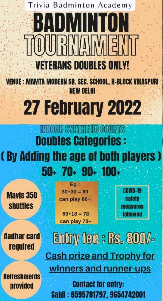 VETERANS BADMINTON TOURNAMENT