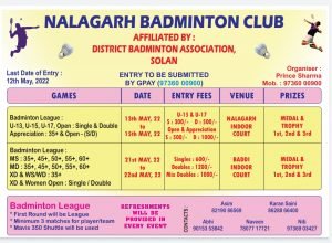 NALAGARH BADMINTON LEAGUE -NALAGARH