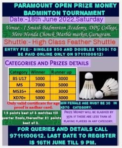 Paramount Open Badminton Tournament