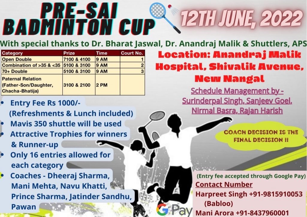 Pre SAI Badminton Cup