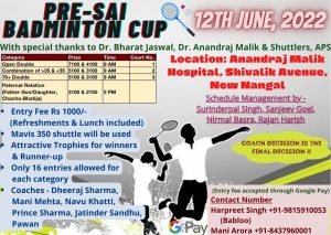Pre SAI Badminton Cup