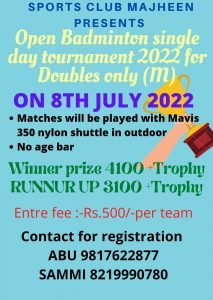 Open Badminton Tournament - Majheen (HP)