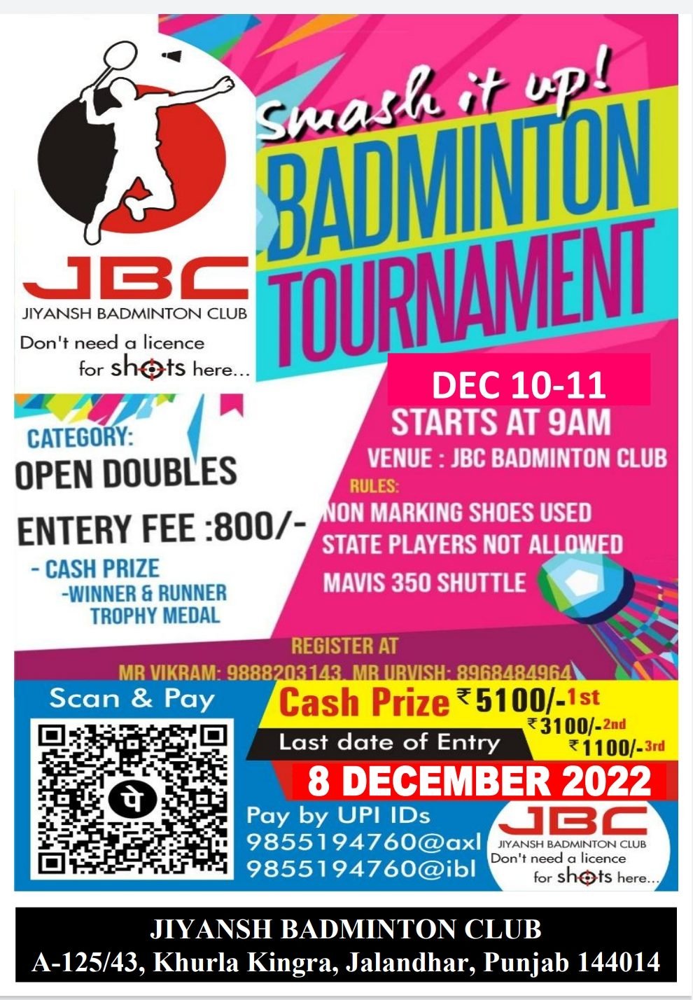 JBC Open Badminton Tournament