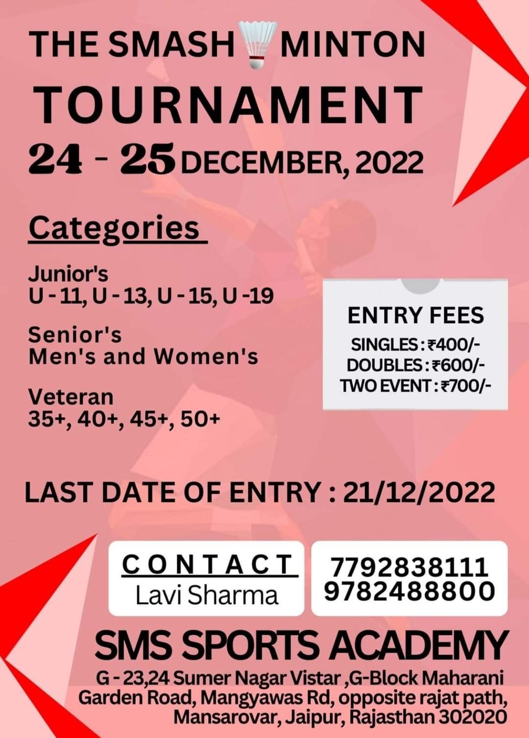 The SmashMinton Tournament Jaipur