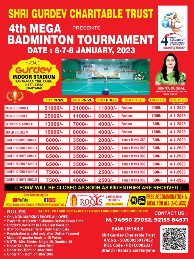 4th Mega Badminton Tournament