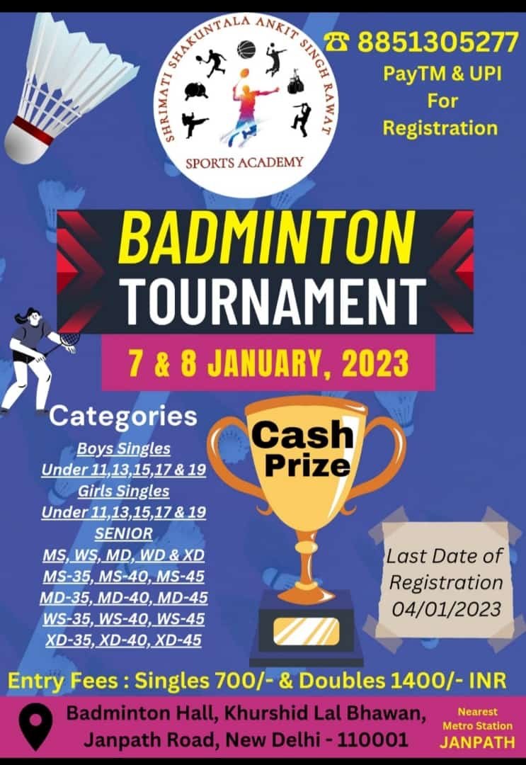Smt.Shakuntla Ankit Singh Rawat Sports Academy Badminton Tournament
