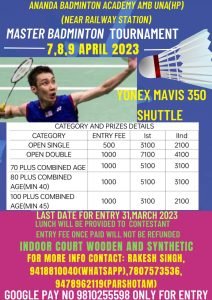 MASTERS BADMINTON TOURNAMENT - AMB(HP)