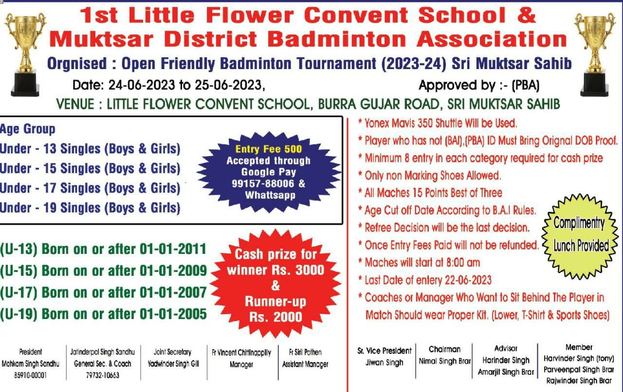 Open Friendly Badminton Tournament - Sri Muktsar Sahib