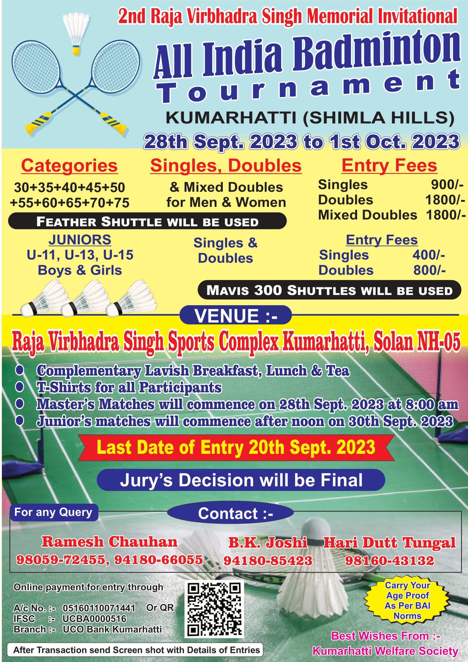 All India Badminton Tournament Kumarhatti-Shimla