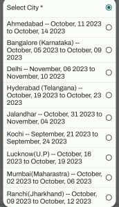 JBC All india venues