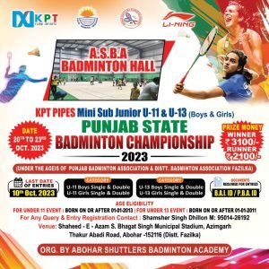 Mini Sub Junior U11-13 Punjab State Badminton Championship