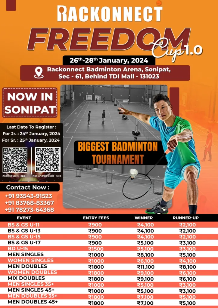 Rackonnect Badminton Freedom Cup 1.0 Sonipat