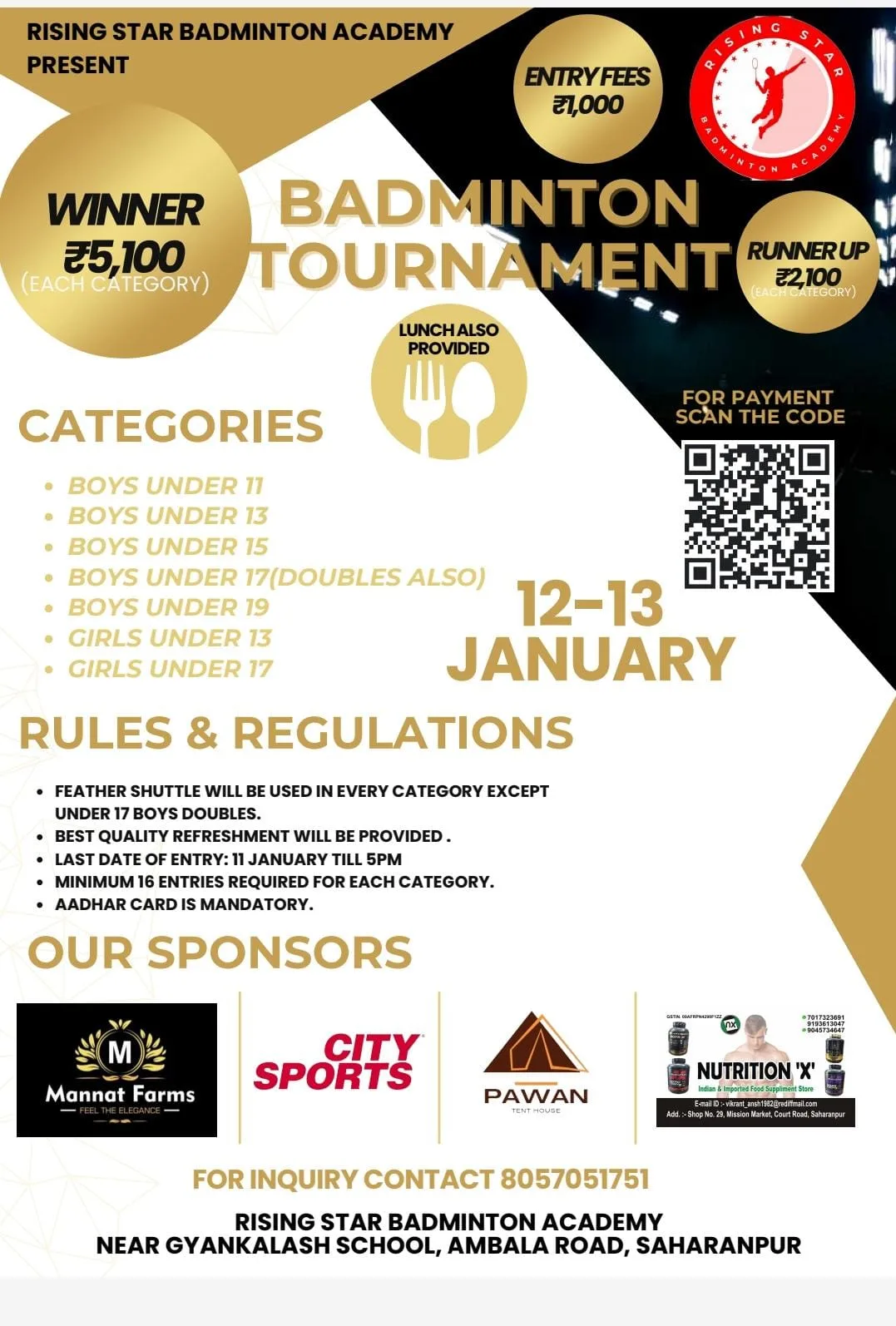 Rising Star Badminton Academy Badminton Tournament