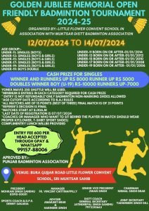Golde Jubilee Memorial Open Badminton Tournament