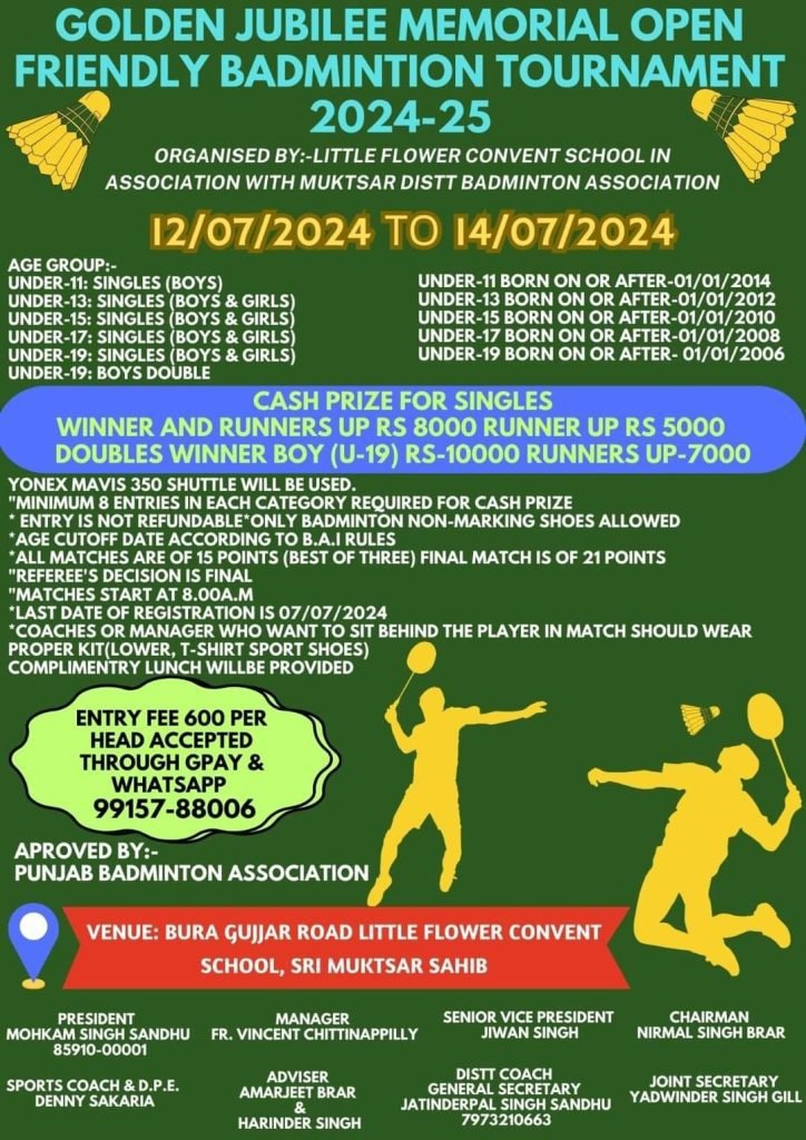 Golde Jubilee Memorial Open Badminton Tournament