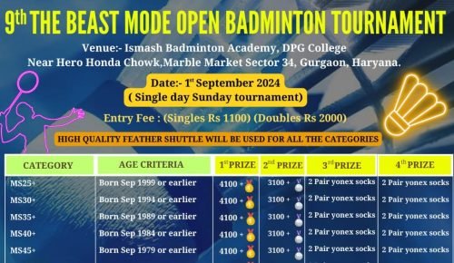 9th The Beast Mode Open Badminton Tournament