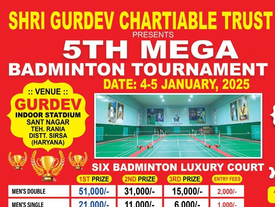 5th Mega Badminton Tournament Sant Nagar Sirsa