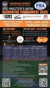 3rd Masters WSW Badminton Tournament 2025