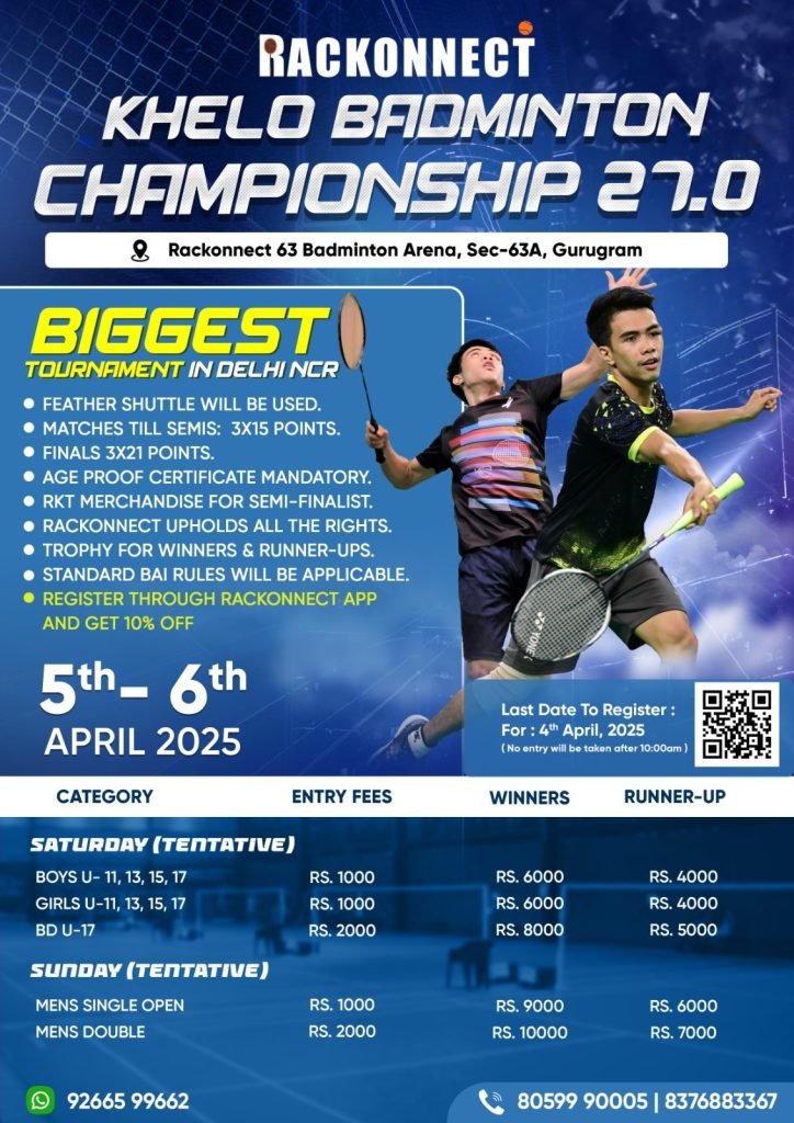 RACKONNECT KHELO BADMINTON CHAMPIONSHIP 27.0