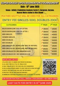 Super Smash Open Badminton Tournament - Gurugram