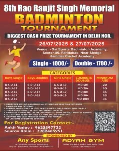 8th Rao Ranjit Singh Mem. Badminton Tournament