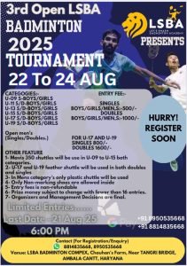 3rd LSBA Badminton Tournament
