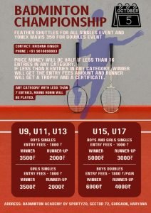 BADMINTON CHAMPIONSHIP Gurraon