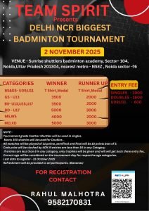 Delhi NCR Biggest Badminton Tournament